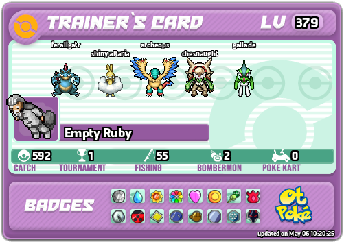 Empty Ruby Card otPokemon.com