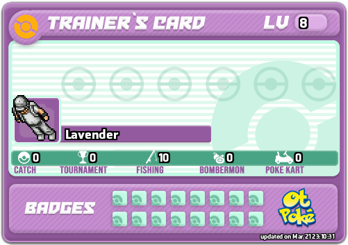 Lavender Card otPokemon.com