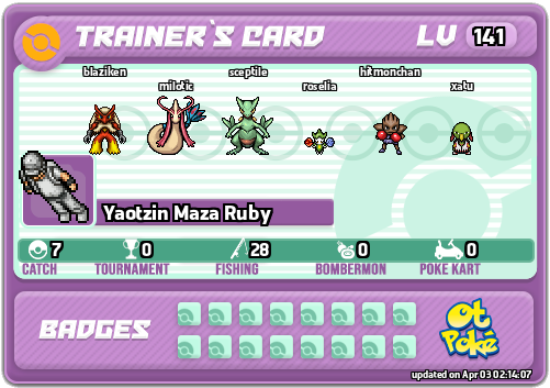 Yaotzin Maza Ruby Card otPokemon.com
