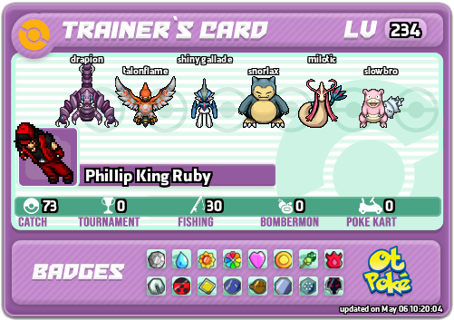 Phillip King Ruby Card otPokemon.com