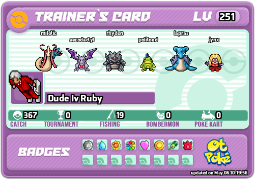 Dude Iv Ruby Card otPokemon.com