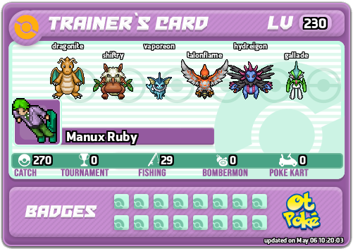 Manux Ruby Card otPokemon.com