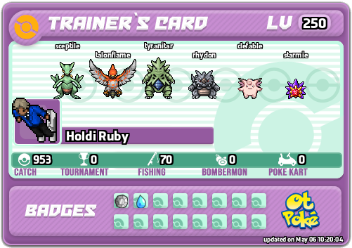 Holdi Ruby Card otPokemon.com