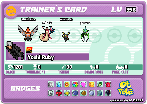 Yoshi Ruby Card otPokemon.com