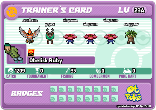 Obelisk Ruby Card otPokemon.com