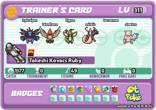 Takeshi Kovacs Ruby Card otPokemon.com