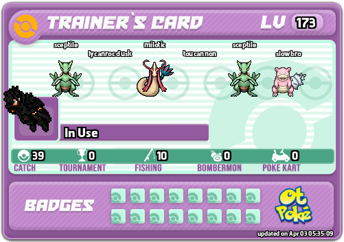 In Use Card otPokemon.com